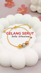 Cute Jewelry Gelang Dewasa Titanium Serut Bola Kombi Perhiasan Ant Karat GT 025