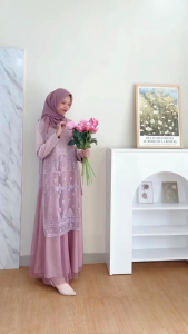 Long Vest Brokat Outer Wanita Kondangan Mewah Elegan Terbaru Buat Luaran