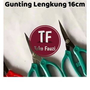 Gunting Lengkung 16cm Kodok Potong Bahan Hijau Sedang