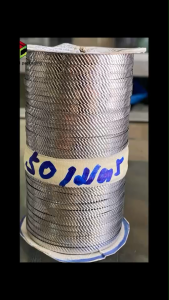 ลวดแบน(มีลาย) ลวดกลม(ไม่มีลาย) {สำหรับเครื่องซีลปากถุง} กว้าง2มิล ยาว50เมตร