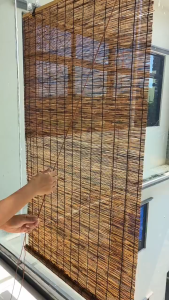 ม่าน ทำจากกกธรรมชาติม่านม้วนพร้อมลิฟเตอร์ ผ้าม่านหน้าต่าง ผ้าม่านประตู มี 2 ​​สี พร้อมส่งในไทย ขนาด 1.2เมตร