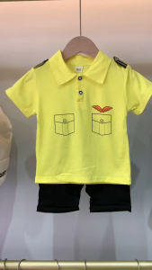 kid clothes sets for boy cotton Short sleeves 2Pcs Casual male infant child handsome uniform suits high-quality