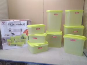 8 pcs Toples Set / Wadah Penyimpanan Bahan Masakan Plastik Tutup Kedap udara / Guna Bakti Unggul