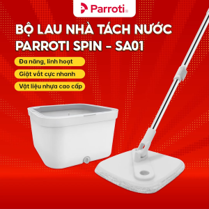 Cây lau nhà tự vắt xoay 360 độ tách nước bẩn Bộ lau nhà thông minh Parroti Spin - SA01