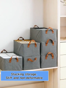 Steel frame cation storage box Clothes organizer  folding clothes sorting box bedroom fabric art portable pants storage box storage artifact收纳盒