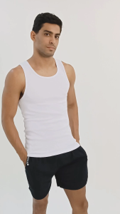AGMAN Ribbed tank top for men singlet pria bahan katun tebal nyaman dewasa