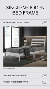 Flexidesignx Solid Wood Single Bed Frame Adult Wooden Bed White Natural – MORGAN