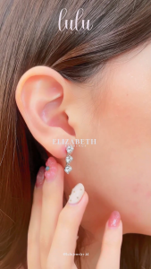 Lulu Moissanite Jewelry - Perhiasan Wanita Anting Tusuk Permata Moissanite 3 Carat Lapis Emas 18K - Elizabeth Trinity Stones Moissanite Stud Earrings 1 Pair 3 CT Sertifikat GRA