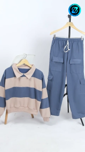 JIEJO OneSett Bundling - Setelan Wanita Terbaru Crewneck Jiho Combie Mix Jogger Jolly Pants Terbaru