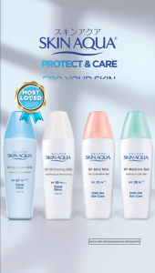 Skin Aqua Moisture Milk SPF 50+ PA+++UV (40gr)Sunscreen/ UV Protection/Pelembab Wajah/Glowing\nSkin Aqua Mild Milk SPF 50 PA++ UV (Dry To Sensitive Skin)(40gr)Sunscreen/Day Cream/Pelembab Wajah/Glowing