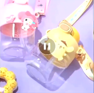 Botol Minum Anak Sekolah Melody Kuromi Cinnamoroll 550 ml Free Tali Panjang Free Stiker