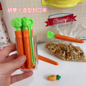 Klip Sealer Makanan Bentuk Wortel Klip Segel Bungkus Plastik 1pack 5Pcs Jepitan Plastik Makanan