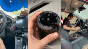 Máy Lọc không khí và xịt thơm xe Ô tô tự động Vỏ Nhôm Phun/Tắt sau khi Khởi động/Dừng xe bằng Chip thông minh AI cảm nhận trạng thái của thân xe