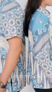 felicitybatik - Atasan Kemeja Batik Couple Blouse Wanita Kemeja Pria [ mojito ]