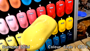 2K Paint AIKKA CS14 Pale Yellow Old School Series Car Motor Paint DIY Aerosol Spray Bottle Cat Kereta 车漆