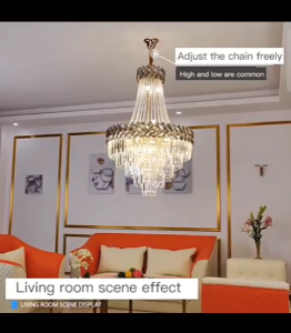 Đèn chùm thả trần pha lê kích thước lớn 80x120 cm cao cấp 3 chế độ sáng sang trọng đèn chiếu sáng đèn trang trí cho phòng khách cầu thang khách sạn - Bảo hành 10 năm