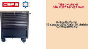 Tủ dụng cụ 7 ngăn kéo mặt gỗ màu đen mờ CSPS