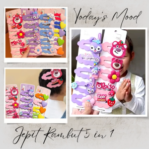TPN Jepit Rambut Anak Set 5 Pcs In 1 LOTS)/ Jepitan Rambut Anak Motif SANRIO Lucu / Set Jepit Rambut Anak / Aksesoris Fashion Anak