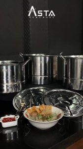 Dandang Kukusan Stock Pot 01 Set 4 pcs Stainless | Panci set lengkap tutup stainless