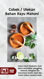 Cobek Kayu Premium Mahony: Alat Tumbukan Bahan Makanan