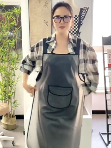 Waterproof Stain Resistant PVC Apron for Dishwashing Cooking Hair Stylist Oilproof Work Uniform Utility Apron