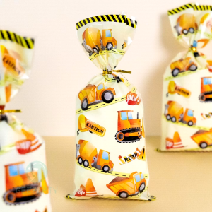 20pcs NEW Construction Candy Bag Excavator Lootbags for Kids Construction Theme Birthday Party Gift