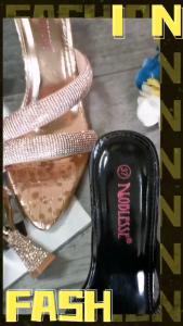 NOBLESSE 1.8inch Two Strap Minimalist Glass Heels Sandals: Korean Fashion Women's Footwear