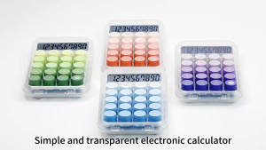 BestGila MALAYSIA Ins Candy Style Calculator Transparent Student Office Mechanical Calculator Round Button 10 Digit LCD Display Kalkulator 计算器