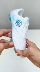 Muhsa.co Sepatu Sepak Bola Iridescent Impact Jr Fg White Blue 33 s/d 38