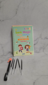 Sank Magic Practice Book 1 Set Isi 4 Buku dan Pulpen Buku Belajar Menulis Angka Huruf Anak Paud TK