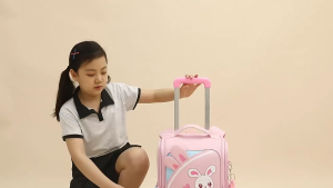 Cartoon Childrens School Bags with 6 Wheeled Trolley Backpack Teenagers Girls Rolling Backpack Students Kids Backpack