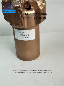 Mata bor pdc ARC 4Blades 113mm 4.5inch penghancur batuan keras dengan stabil