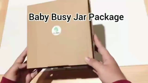 Montessori Baby Busy Jar Package  Pompom on Push Ring Stick Stacking Sensory Ribbon Taggie Play Set