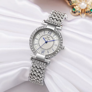Jam Tangan Wanita Asli Tahan Air Permata Diamond Mewah Quartz Premium Original New Model Fashion Impor Korea Style Trendy Stainless Steel Titanium Anti Karat Kaca Tebal Tahan Gores Waterproof Aksesoris Arloji Women Watches Cewek Kondangan -JWT-03