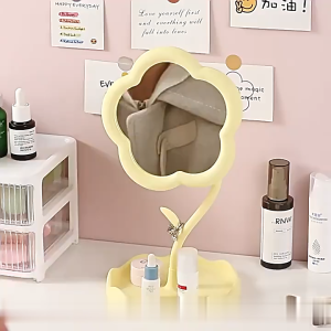 LD-K181 Cermin Aesthetic Stand Mirorr Flower Kaca Meja Rias / Cermin Bunga Standing Mirror Rotating