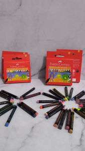 Faber Castell Crayon 12 / 24 Warna Crayon Wax Faber Castell 12 / 24 Colour Krayon 12 / 24 Color Faber Castel Crayon Wax Feber Castel Alat Mewarnai