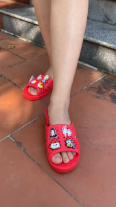 Dép tổ ong Sticker đế dày chất liệu cao cấp thái lan nhiều màu Dép quai ngang đi chơi dã ngoại Dép nữ xinh