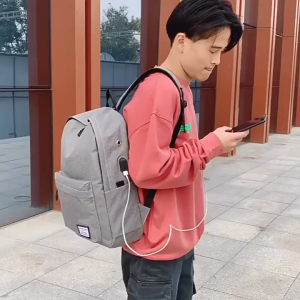 Korean Fashion Style Business School Casual Notebook Leisure Travel USB External Charging Stylish Laptop Backpack