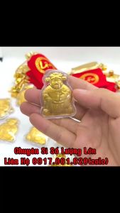 Ông Thần Tài Mạ Vàng -Thần Tài Khai Lộc Phong Thủy May Mắn- Vía Ngày Thần Tài Tặng Kèm Túi Gấm Phúc - Lộc.