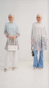 Mayoutfit Alaire Tunic | Atasan Tunik Flare Motif Bunga Lengan Karet
