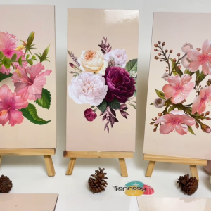 TENNESY HIASAN DINDING BUNGA FLOWER VINTAGE SHABBY 15x30CM WALL DECOR PAJANGAN KAYU POSTER DEKORASI DINDING KAMAR RUMAH
