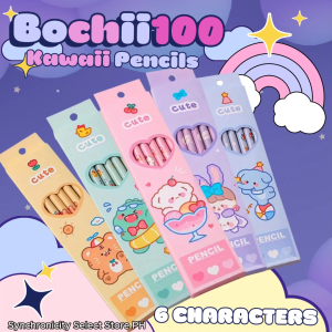 BOCHII100 6pcs/1set/ Cute Cartoon HB Pencils With Eraser Tip. cute pencils for children holiday gifts for kindergarten prizes | Pencils For Writing Drawing Sketching Stationery Prize Gift