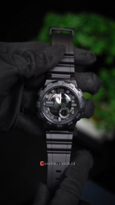Jam Tangan Pria Casio General AEQ-100W-1B Digital Analog Display Dial Black Resin Band