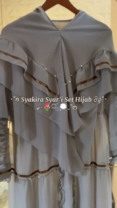 Gamis Wanita Terbaru 2024 Viral Set Hijab Baju Muslimah Motif Jumbo Busui Friendly bahan Ceruty Babydoll Premium