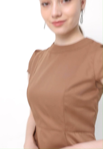 LLACES Cloting - Dress Wanita - LL Fitted Dress - Brown