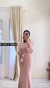 SN DRESS MERMAID TERBARU BASIC KNIT HORNET-Gamis Duyung Longdress Kondangan Viral 2024