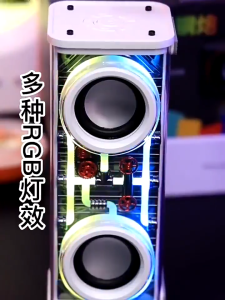 TWS Bluetooth RGB Speaker Nirkabel Kecil Baja Meriam Speaker 3D Mengelilingi Beberapa Lampu LED Dukungan Speaker Ganda