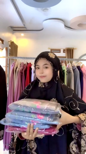 Mukena Dewasa Gracella Jumbo Full Bordir Bahan Katun Premium + FREE Tas