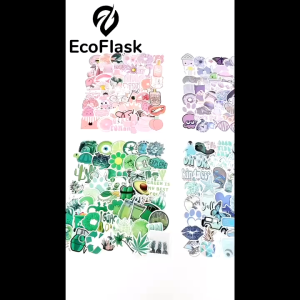Ecoflask Vinyl Waterproof Stickers for Water Bottles Aquaflask Laptop Phone Computer Guitar 50pcs