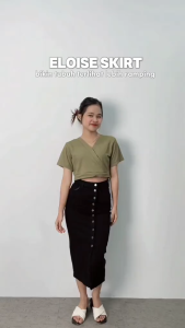 Onetta - ELOISE Skirt - Rok Jeans Panjang 7/8 Span Belah Depan